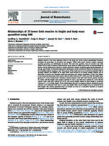Journal of Biomechanics–638  Contents lists available at ScienceDirect Journal of Biomechanics journal homepage: www.elsevier.com/locate/jbiomech
