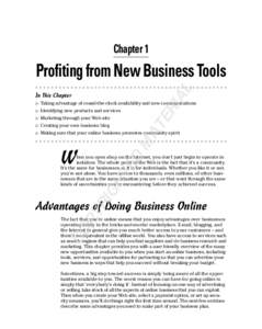 Chapter 1  AL Profiting from New Business Tools In This Chapter