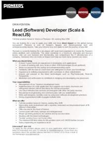 Microsoft Word - Lead (Software) Developer_052016.docx
