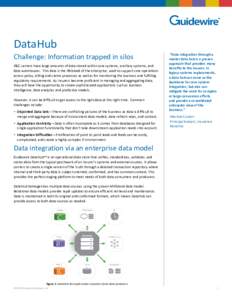 DataHub Challenge: Information trapped in silos P&C carriers have large amounts of data stored within core systems, ancillary systems, and data warehouses. This data is the lifeblood of the enterprise, used to support co