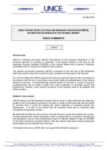 COMMENTS  COMMENTS 25 MayDRAFT REPORT (PART I) BY EVELYNE GEBHARDT (RAPPORTEUR IMCO)