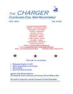 The  CHARGER Cleveland Civil War Roundtable OCT., 2015