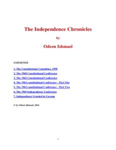 The Independence Chronicles by Odeen Ishmael  CONTENTS