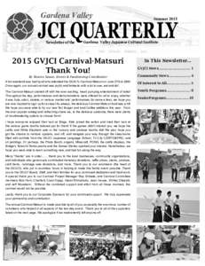Gardena Valley Newsletter of the SummerGardena Valley Japanese Cultural Institute