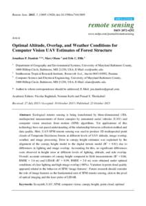 Optimal Altitude, Overlap, and Weather Conditions for Computer Vision UAV Estimates of Forest Structure