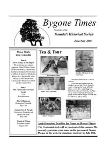 Bygone Times Newsletter of the Troutdale Historical Society June/July 2008