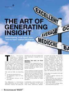 Commentary  The Art of Generating Insight Differentiating “must-have” from