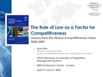 The Rule of Law as a Factor for Competitiveness Lessons from the Global Competitiveness Index[removed]  