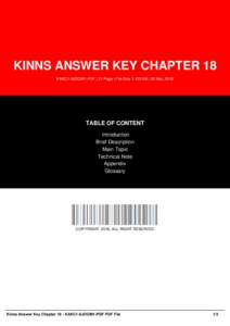 KINNS ANSWER KEY CHAPTER 18 KAKC1-9JOOM1-PDF | 31 Page | File Size 1,125 KB | 28 Mar, 2016 TABLE OF CONTENT Introduction Brief Description