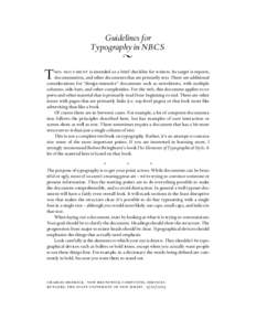 Guidelines for Typography in NBCS  T