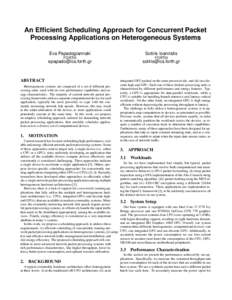 An Efficient Scheduling Approach for Concurrent Packet Processing Applications on Heterogeneous Systems Eva Papadogiannaki Sotiris Ioannidis
