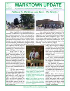 MARKTOWN UPDATE A publication of the Marktown Preservation Society OctoberPullman To Marktown And Back - On Bicycles!