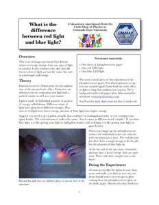 What is the difference between red light and blue light?  A laboratory experiment from the