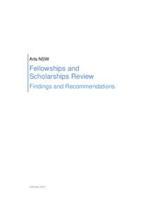 Arts NSW  Fellowships and Scholarships Review Findings and Recommendations
