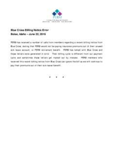 Blue Cross Billing Notice Error