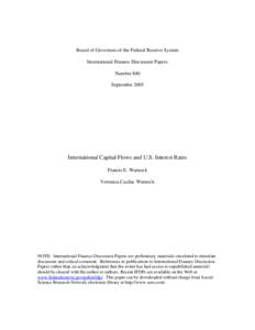 International Capital Flows and U.S. Interest Rates