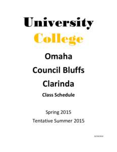 University College Omaha Council Bluffs Clarinda Class Schedule