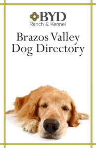 Brazos Valley Dog Directory Welcome to the Brazos Valley Dog Directory! The idea for the Directory was born when one of BYD’s clients asked for a recommendation for