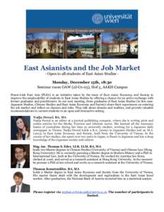 !  ! ! East Asianists and the Job Market