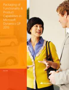 Packaging of Functionality & Product Capabilities in Microsoft Dynamics GP