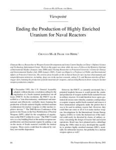 NPR81: Ending the Production of Highly Enriched Uranium for Naval Reactors