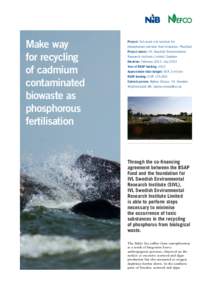 Make way for recycling of cadmium contaminated biowaste as phosphorous