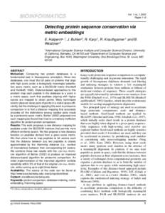 Vol. 1 noPages 1–8 BIOINFORMATICS  Detecting protein sequence conservation via