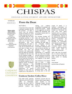 CHISPAS CHICANO LATINO STUDENT AFFAIRS NEWSLETTER OCTOBER 2013  Volume 33, Issue 2     