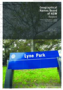 The Department of Lands Annual ReportGeographical Names Board of NSW Report