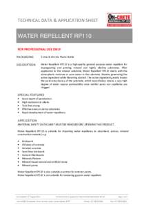 TECH DATA - RP110 Water Repellent