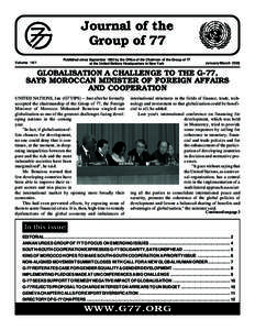 Journal of the Group of 77 Volume 16/1 Published since September 1982 by the Office of the Chairman of the Group of 77 at the United Nations Headquarters in New York