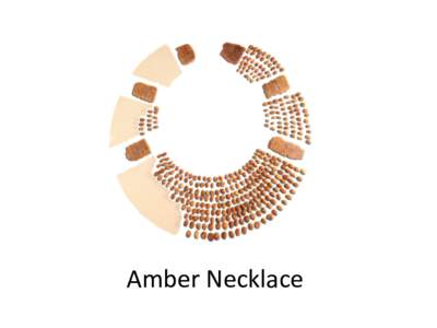 Amber Necklace  Gold Lozenge Bronze Dagger