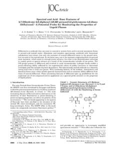 Spectral and Acid-Base Features of 3,7-Dihydroxy-2,8-diphenyl-4H,6H-pyrano[3,2-g]chromene-4,6-dione (Diflavonol)sA Potential Probe for Monitoring the Properties of Liquid Phases A. D. Roshal,† V. I. Moroz,† V. G. Piv