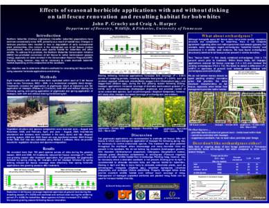 Effects of seasonal herbicide applications with and without disking on tall fescue renovation and resulting habitat for bobwhites John P. Gruchy and Craig A. Harper Department of Forestry, Wildlife, & Fisheries, Universi
