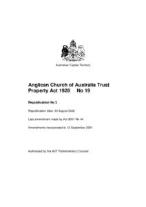 Anglican Church of Australia Trust Property Act 1928