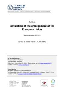 Title: Simulation of the enlargement of the European Union