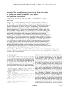 JOURNAL OF GEOPHYSICAL RESEARCH, VOL. 116, D24118, doi:2011JD016311, 2011  Impact of the inundation occurrence on the deep convection at continental scale from satellite observations and modeling experiments C. P