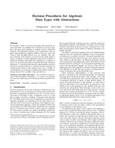 Decision Procedures for Algebraic Data Types with Abstractions