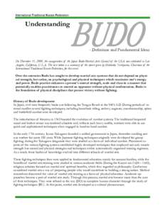 International Traditional Karate Federation  Understanding BUDO