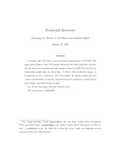 Predictable Recoveries Xiaoming Cai, Wouter J. Den Haan, and Jonathan Pinder∗ January 22, 2016 Abstract A random walk with drift is a good univariate representation of US GDP. This