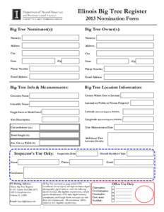 Illinois Big Tree Register 2013 Nomination Form Big Tree Nominator(s):  Big Tree Owner(s):