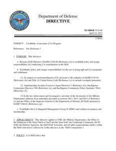 DoD Directive, April 24, 2015
