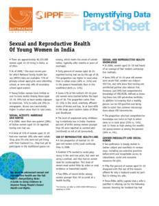 Demystifying Data  Fact Sheet Sexual and Reproductive Health Of Young Women in India • There are approximately 56,225,000