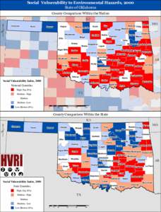 Social Vulnerability to Environmental Hazards, 2000 State of Oklahoma County Comparison Within the Nation KS