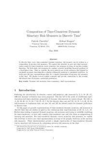 Composition of Time-Consistent Dynamic Monetary Risk Measures in Discrete Time∗ Patrick Cheridito† Michael Kupper‡