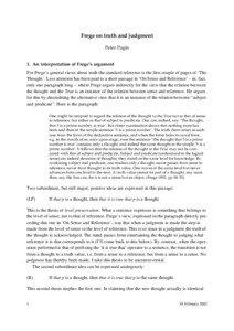 Frege on truth and judgment Peter Pagin 1. An interpretation of Frege’s argument