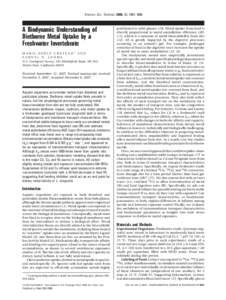 Environ. Sci. Technol. 2008, 42, 1801–1806  A Biodynamic Understanding of Dietborne Metal Uptake by a Freshwater Invertebrate MARIE-NOËLE CROTEAU* AND