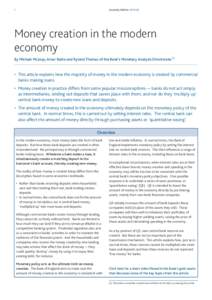 1  Quarterly Bulletin 2014 Q1 Money creation in the modern economy