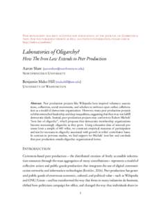 THIS MANUSCRIPT HAS BEEN ACCEPTED FOR PUBLICATION AT THE JOURNAL OF COMMUNICATION. FOR THE PUBLISHED VERSION AS WELL AS CITATION INFORMATION, PLEASE CHECK : http://mako.cc/academic/ Laboratories of Oligarchy? How The Iro