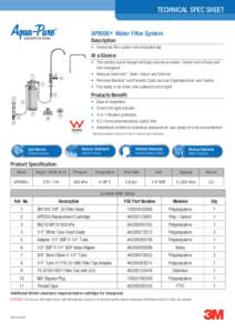 TECHNICAL SPEC SHEET AP9000+ Water Filter System WATER FILTERS  Description:
